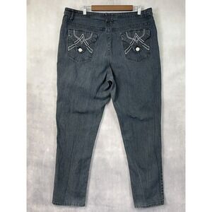 Y2K Lexi Jeans Stretch Womens Plus Size 24 Black Dark Wash Indie Urban Edgy